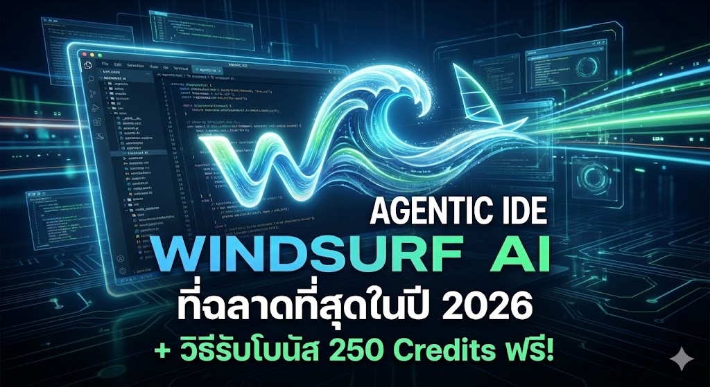 รีวิว Windsurf AI: Agentic IDE ที่ฉลาดที่สุดในปี 2026 + วิธีรับโบนัส 250 Credits ฟรี! 2 windsurf