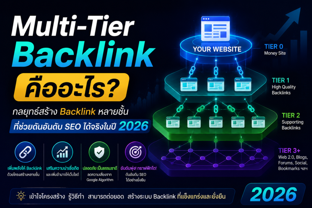 ดันอันดับเว็บไซต์ให้ทะลุหน้าแรก! ด้วยการทำ Backlink แบบ Multi-Tier (GSA SER) แบบครบวงจร 2 Backlink แบบ Multi-Tier