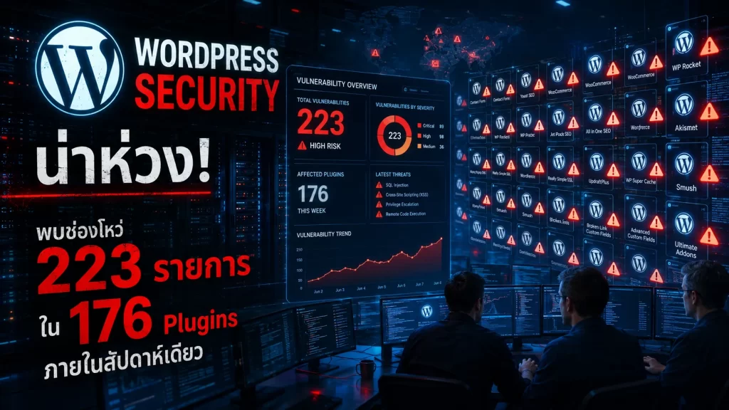 WordPress Security น่าห่วง! พบช่องโหว่ 223 รายการใน 176 Plugins ภายในสัปดาห์เดียว 2 WordPress Security น่าห่วง! พบช่องโหว่ 223 รายการใน 176 Plugins ภายในสัปดาห์เดียว